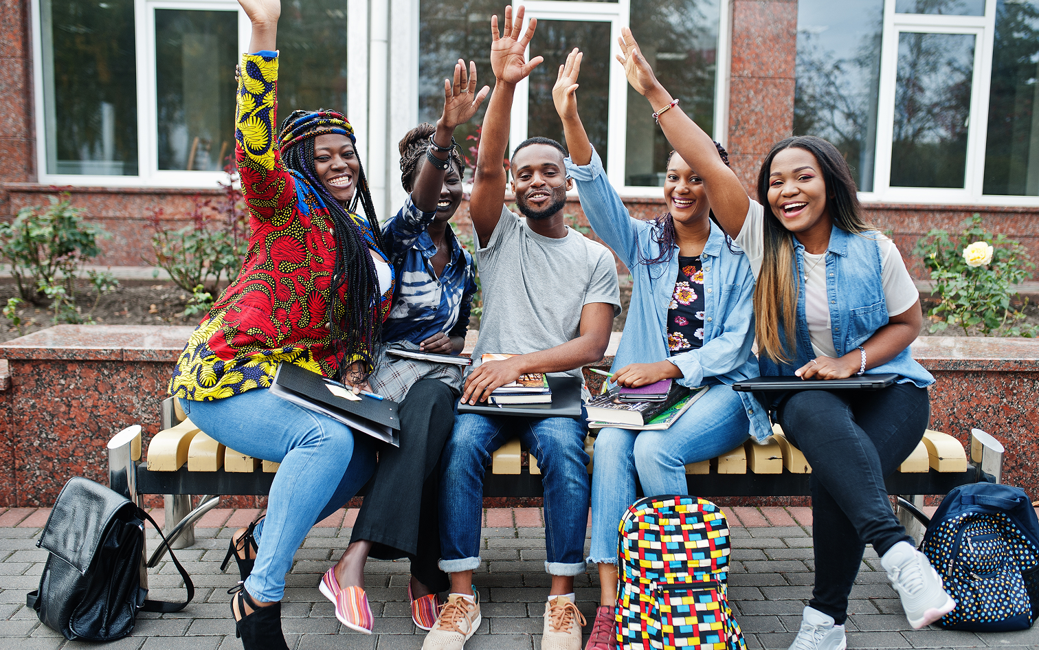 Ghanaian students studying together